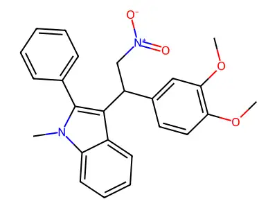 3-[1-(3,4-dimethoxyphenyl)-2-nitroethyl]-1-methyl-2-phenyl-1H-indole structure