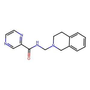 N-(3,4-dihydro-1H-isoquinolin-2-ylmethyl)pyrazine-2-carboxamide structure