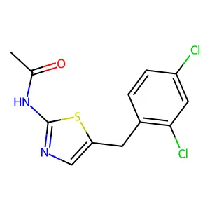 N-{5-[(2,4-dichlorophenyl)methyl]-1,3-thiazol-2-yl}acetamide structure