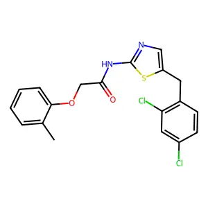 N-(5-(2,4-dichlorobenzyl)thiazol-2-yl)-2-(o-tolyloxy)acetamide structure