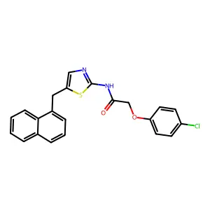 2-(4-chlorophenoxy)-N-[5-(naphthalen-1-ylmethyl)-1,3-thiazol-2-yl]acetamide structure