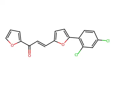 3-[5-(2,4-Dichlorophenyl)furan-2-yl]-1-(furan-2-yl)prop-2-en-1-one structure