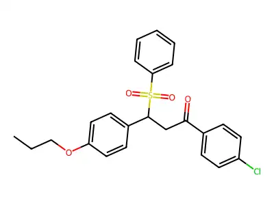 1-(4-Chlorophenyl)-3-(phenylsulfonyl)-3-(4-propoxyphenyl)propan-1-one structure