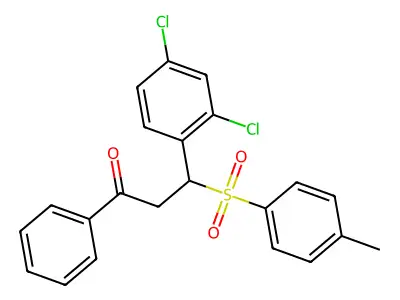 3-(2,4-Dichlorophenyl)-3-(4-methylphenyl)sulfonyl-1-phenylpropan-1-one structure