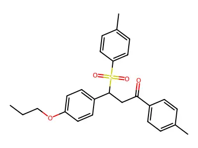 1-(4-Methylphenyl)-3-[(4-methylphenyl)sulfonyl]-3-(4-propoxyphenyl)propan-1-one structure