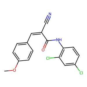(E)-2-cyano-N-(2,4-dichlorophenyl)-3-(4-methoxyphenyl)prop-2-enamide structure