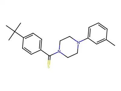 (4-(Tert-butyl)phenyl)(4-(m-tolyl)piperazin-1-yl)methanethione structure