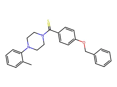 (4-(Benzyloxy)phenyl)(4-(o-tolyl)piperazin-1-yl)methanethione structure
