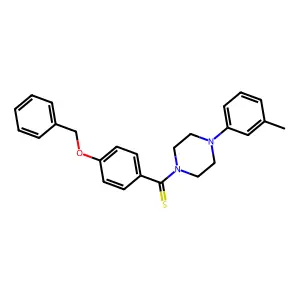 (4-(Benzyloxy)phenyl)(4-(m-tolyl)piperazin-1-yl)methanethione structure