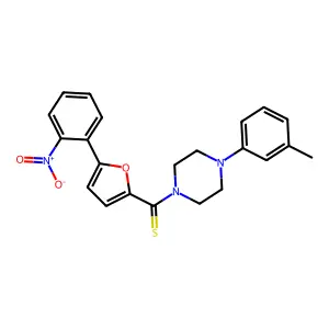 [4-(3-Methylphenyl)piperazin-1-yl]-[5-(2-nitrophenyl)furan-2-yl]methanethione structure
