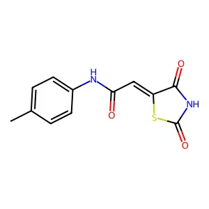 (2Z)-2-(2,4-dioxo-1,3-thiazolidin-5-ylidene)-N-(4-methylphenyl)acetamide structure