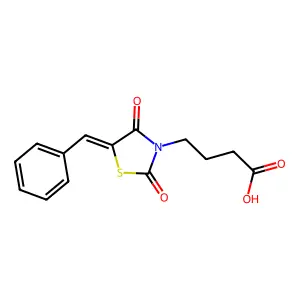 4-[2,4-Dioxo-5-(phenylmethylene)-1,3-thiazolidin-3-yl]butanoic acid structure