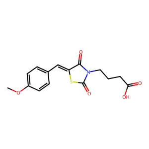 4-{5-[(4-methoxyphenyl)methylidene]-2,4-dioxo-1,3-thiazolidin-3-yl}butanoic acid structure