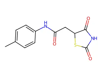 2-(2,4-dioxo-1,3-thiazolidin-5-yl)-N-(4-methylphenyl)acetamide structure
