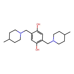 2,5-Bis-(4-methyl-piperidin-1-ylmethyl)-benzene-1,4-diol structure