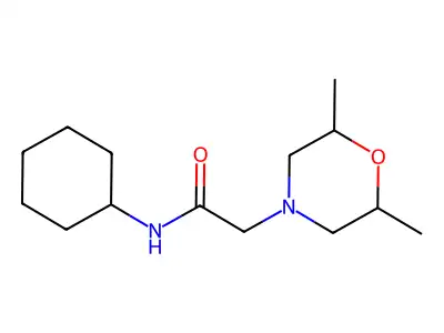 N-cyclohexyl-2-(2,6-dimethylmorpholin-4-yl)acetamide structure