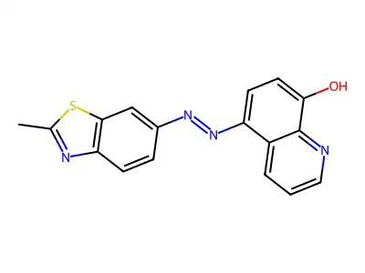(E)-5-(2-(2-methylbenzo[d]thiazol-6-yl)hydrazono)quinolin-8(5H)-one structure