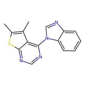 4-(Benzimidazol-1-yl)-5,6-dimethylthieno[2,3-d]pyrimidine structure