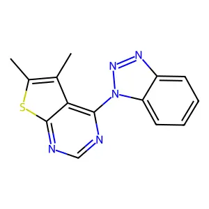 4-(Benzotriazol-1-yl)-5,6-dimethylthieno[2,3-d]pyrimidine structure