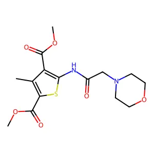 Dimethyl 3-methyl-5-[(morpholin-4-ylacetyl)amino]thiophene-2,4-dicarboxylate structure