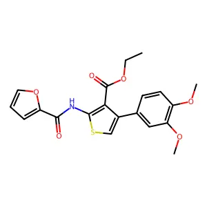 Ethyl 4-(3,4-dimethoxyphenyl)-2-(2-furoylamino)-3-thiophenecarboxylate structure