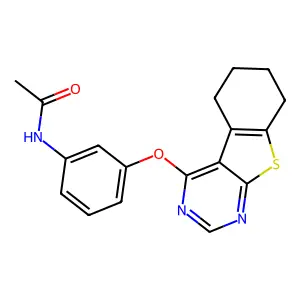 N-[3-(5,6,7,8-tetrahydro[1]benzothieno[2,3-d]pyrimidin-4-yloxy)phenyl]acetamide structure