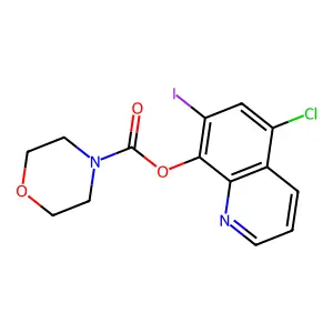 Morpholine-4-carboxylic acid 5-chloro-7-iodo-quinolin-8-yl ester structure