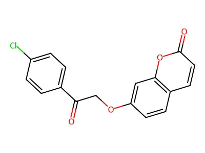 7-[2-(4-Chlorophenyl)-2-oxoethoxy]-2H-1-benzopyran-2-one structure