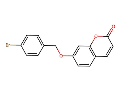 7-[(4-bromophenyl)methoxy]-2H-chromen-2-one structure