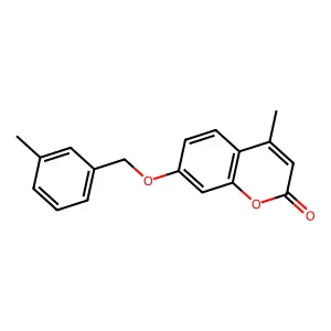 4-methyl-7-[(3-methylphenyl)methoxy]-2H-chromen-2-one structure