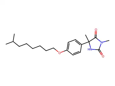 3,5-Dimethyl-5-[4-[(7-methyloctyl)oxy]phenyl]-2,4-imidazolidinedione structure