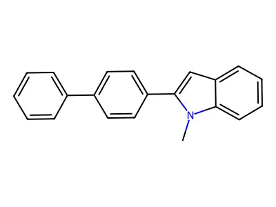 2-(4-Biphenylyl)-1-methylindole structure