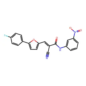 (E)-2-cyano-3-(5-(4-fluorophenyl)furan-2-yl)-N-(3-nitrophenyl)acrylamide structure