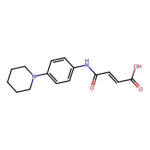 (E)-4-oxo-4-((4-(piperidin-1-yl)phenyl)amino)but-2-enoic acid structure