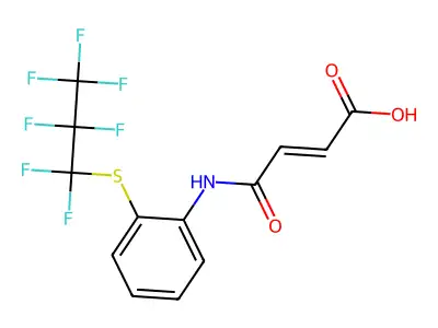 (2E)-4-({2-[(heptafluoropropyl)sulfanyl]phenyl}amino)-4-oxobut-2-enoic acid structure