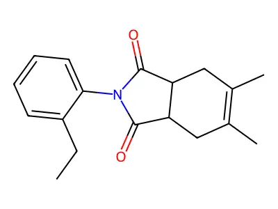 2-(2-ethylphenyl)-5,6-dimethyl-3a,4,7,7a-tetrahydro-1H-isoindole-1,3(2H)-dione structure