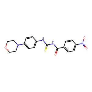 N-((4-morpholinophenyl)carbamothioyl)-4-nitrobenzamide structure