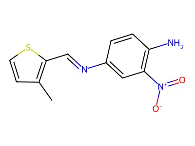 4-[(3-Methylthiophen-2-yl)methylideneamino]-2-nitroaniline structure