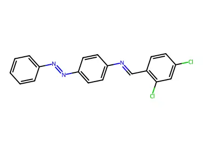 N-[(E)-(2,4-dichlorophenyl)methylidene]-4-[(E)-phenyldiazenyl]aniline structure