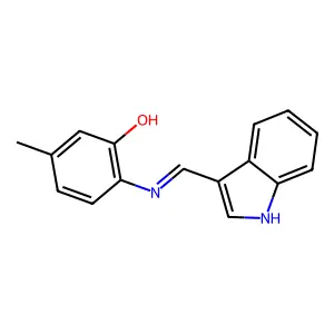 2-[(1H-indol-3-ylmethylene)amino]-5-methylphenol structure