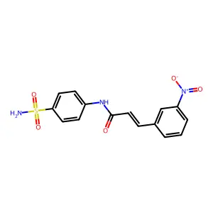 (2E)-3-(3-nitrophenyl)-N-(4-sulfamoylphenyl)prop-2-enamide structure