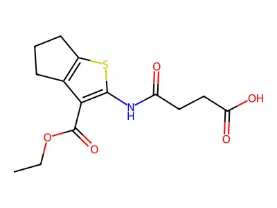 4-((3-(Ethoxycarbonyl)-5,6-dihydro-4H-cyclopenta[b]thiophen-2-yl)amino)-4-oxobutanoic acid structure