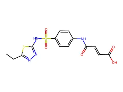 4-[4-[(5-Ethyl-1,3,4-thiadiazol-2-yl)sulfamoyl]anilino]-4-oxobut-2-enoic acid structure