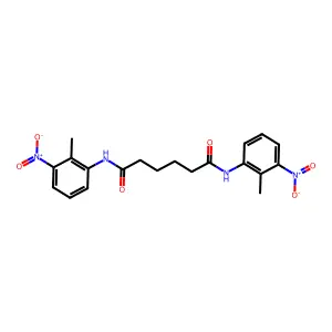 N,N'-bis(2-methyl-3-nitrophenyl)hexanediamide structure