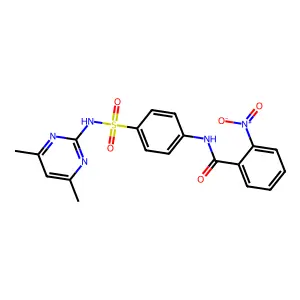 N-[4-[(4,6-dimethyl-2-pyrimidinyl)sulfamoyl]phenyl]-2-nitrobenzamide structure