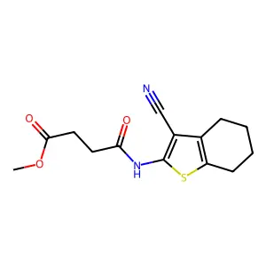 Methyl 4-[(3-cyano-4,5,6,7-tetrahydro-1-benzothiophen-2-yl)amino]-4-oxobutanoate structure