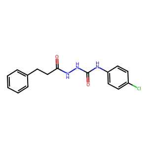 N-(4-chlorophenyl)-2-(3-phenylpropanoyl)hydrazinecarboxamide structure
