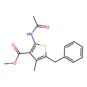 Methyl 2-acetamido-5-benzyl-4-methylthiophene-3-carboxylate structure
