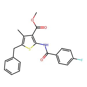 Methyl 5-benzyl-2-[(4-fluorobenzoyl)amino]-4-methyl-3-thiophenecarboxylate structure
