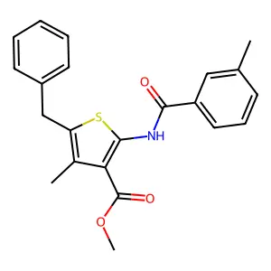 Methyl 5-benzyl-4-methyl-2-[(3-methylbenzoyl)amino]-3-thiophenecarboxylate structure